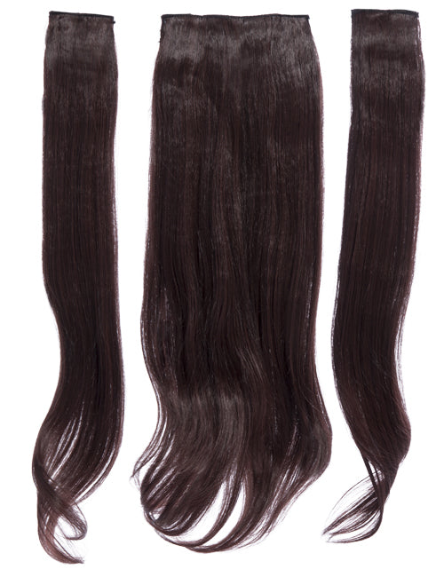 Three Pieces 24" Straight Synthetic Clip in Hair Extensions - G3STR