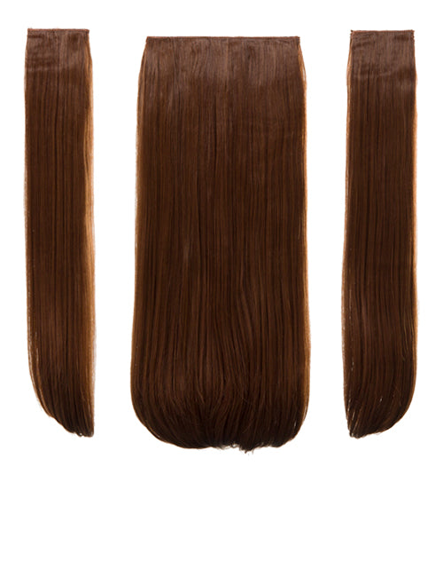 Three Pieces 24" Straight Synthetic Clip in Hair Extensions - G3STR
