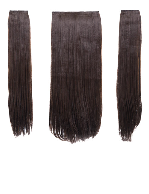 Three Pieces 24" Straight Synthetic Clip in Hair Extensions - G3STR