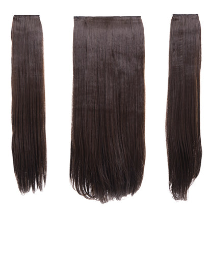 Three Pieces 24" Straight Synthetic Clip in Hair Extensions - G3STR