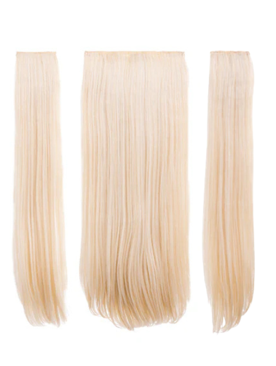 Three Pieces 24" Straight Synthetic Clip in Hair Extensions - G3STR