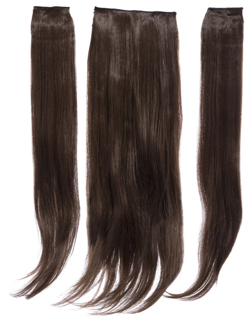 Three Pieces 24" Straight Synthetic Clip in Hair Extensions - G3STR