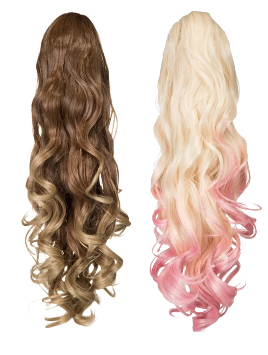 Curly 20" Dip Dye Claw Clip Synthetic Hair Ponytail - LF-39M