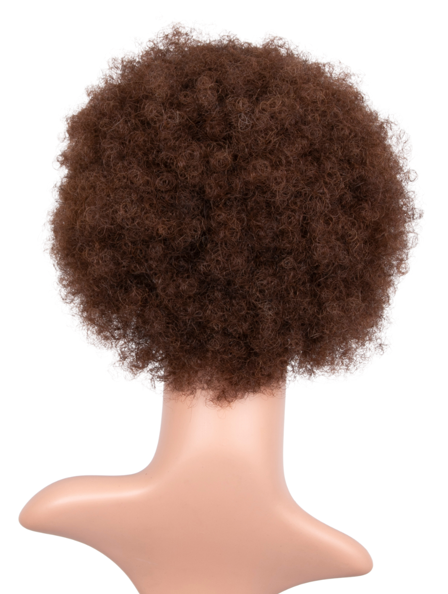 Afro Human Hair Wig - Long 8"