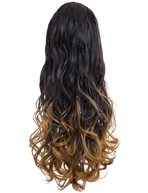 Curly 20" Dip Dye Claw Clip Synthetic Hair Ponytail - LF-39M