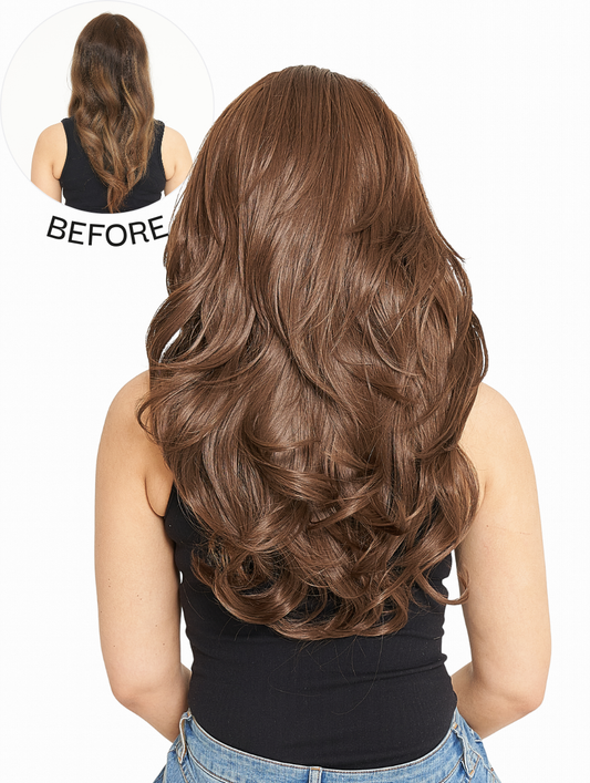 Lily Medium Length Wavy Half Head Wig