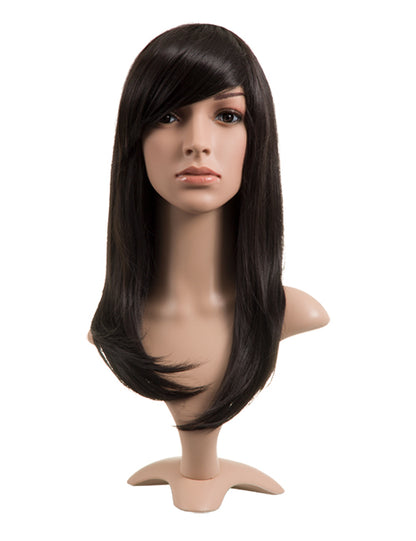 Natalie Natural Straight Side Fringe Full Head Wig