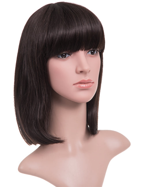 Nicole Shoulder Length Full Fringe Bob Full Head Wig