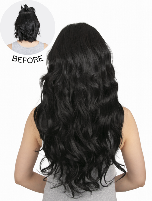 Premium Synthetic Fibre V-Shaped One Piece 22″ Curly Clip-In Hair Extensions