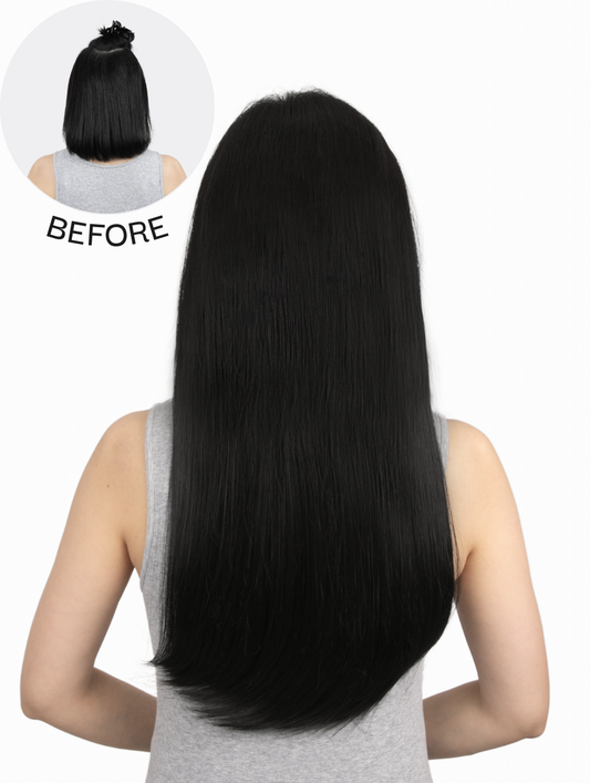V-Shaped One Piece 20″ Straight Synthetic Clip-In Hair Extensions