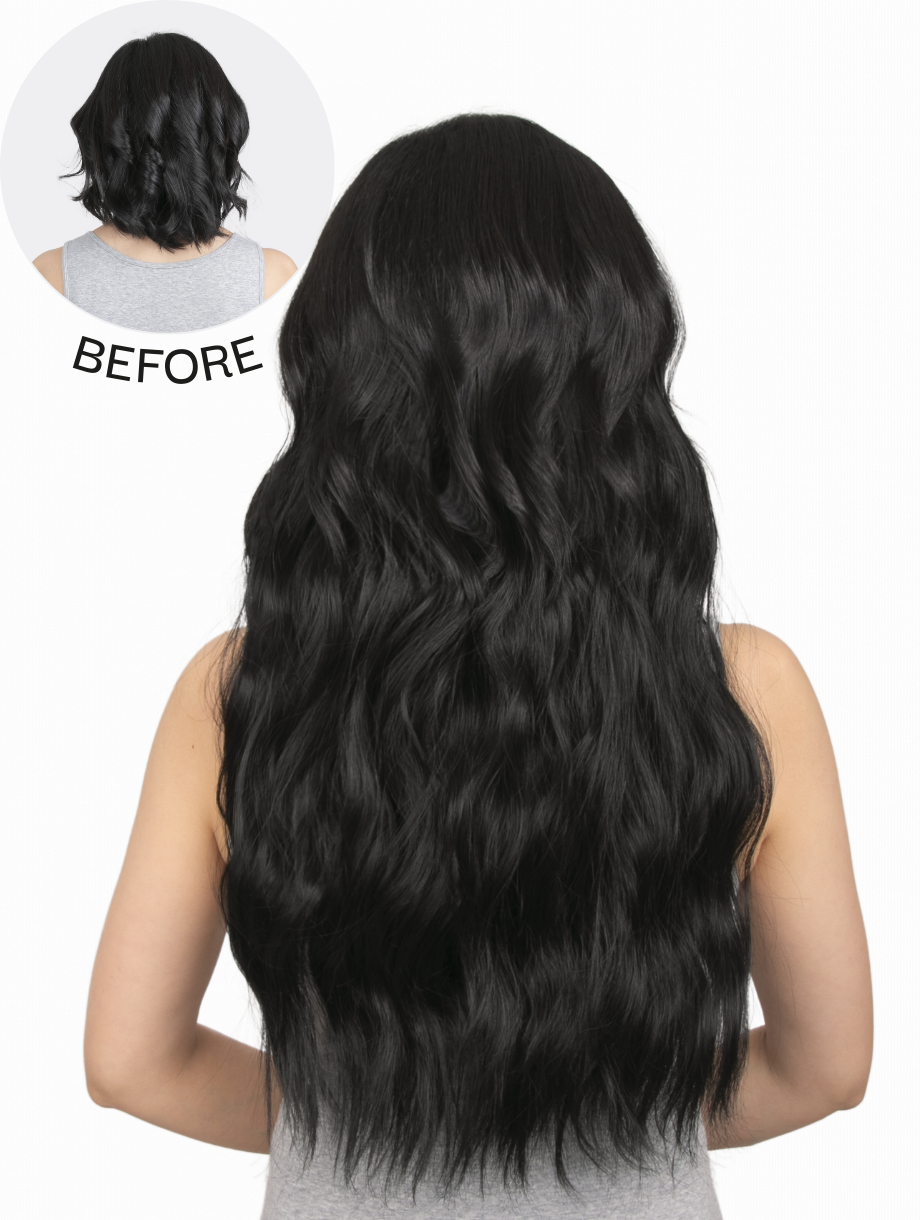 Premium Synthetic Fibre – One Piece 22" Natural Wave Clip-In Hair Extensions - Vanessa