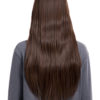 Long straight with side fringe full head synthetic wig