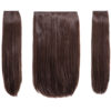 Elle - 18" Three Pieces Straight Clip In Extension Heat Resistant Synthetic Hair