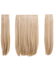 Elle - 18" Three Pieces Straight Clip In Extension Heat Resistant Synthetic Hair