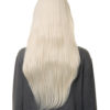 Long straight with side fringe full head synthetic wig - Bleach Blonde 60
