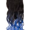 Ombre Curly One Weft Clip In Dip Dye Extension - G1007L - 2TT4735 (Ocean Blue)
