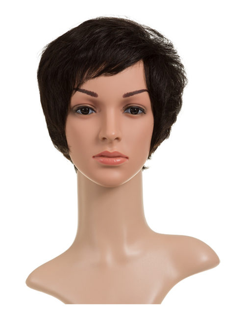 Sarah Human Hair Full Head Wig - Natural Black 1B